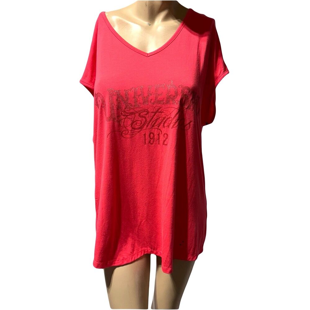Universal Studios Women’s T-Shirt Open Back Tee Coral Pink Size XL NWT